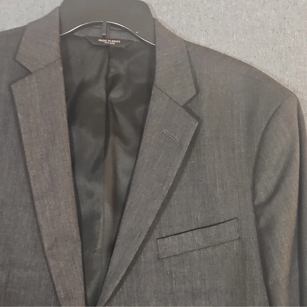 Banana Republic 42L Gray Wool Suit Jacket Tailored Fit 2-Button Notch Vent